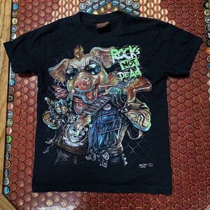 T-Shirt Black Rock Chang Original Punk Pig Glow in the Dark Unisex Small